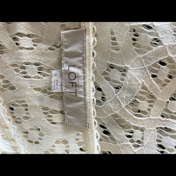 SOLD❤️Ann Taylor Loft Ivory Lace Top M Sexy Boho Cotton. - Picture 6 of 6